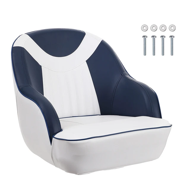 Alt view image 11 of 11 - VEVOR Captain Bucket Seat, Pontoon Boat Seat with Thickened Sponge Padding, Boat Captain Chair for Fishing Boat, Sightseeing Boat, Speedboat, Canoe, 1-Piece