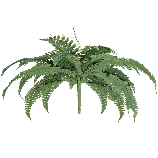 Alt view image 8 of 8 - Artificial Ferns 2 Pcs, Natural Spread Diameter 35-39 Inch, Large Hanging Artificial Boston Ferns, Fake Plant Wall Decor with 35 Branches, Faux Fern for Home and Office (Flowerpot Unincluded)