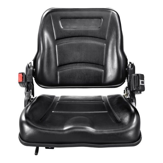 Alt view image 8 of 8 - Universal Forklift Seat, Fold Down Tractor Seat with Adjustable Angle Back, Micro Switch and Retractable Seatbelt, 6.3-13.4 inch Slot Forklift Seat for Tractor Loader Excavator