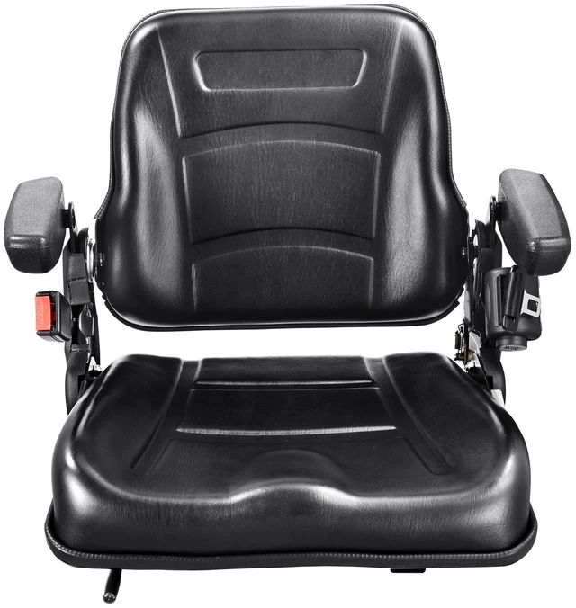Alt view image 9 of 9 - Universal Forklift Seat, Fold Down Tractor Seat with Adjustable Angle Back, Micro Switch, Seatbelt and Armrests, 6.3-13.4 inch Slot Tractor Seat for Tractor Loader Excavator
