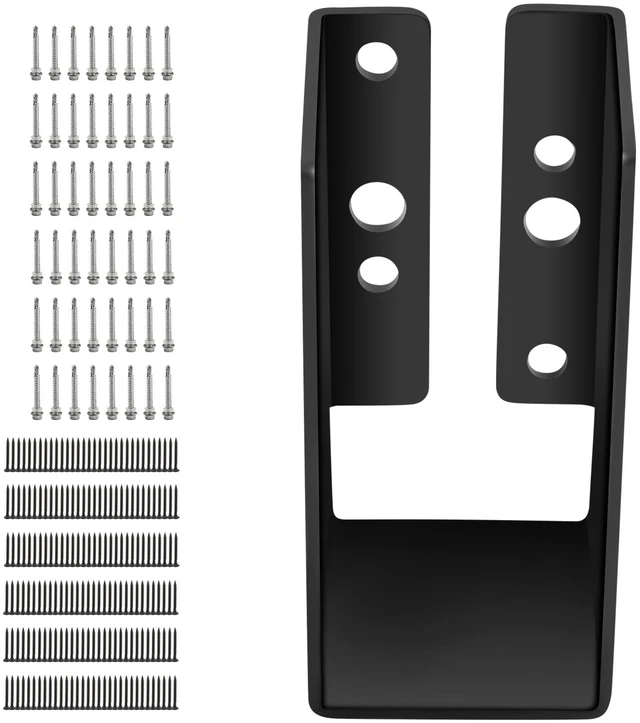 Alt view image 8 of 8 - Concealed Joist Hanger, 2"x4" Outdoor Accent Concealed-Flange, Pack of 24 Concealed Joist Bracket, Q235 Steel Plate Powder-Coated Concealed Face Mount Joist Hanger Inner 40x91 mm for Beam Swing