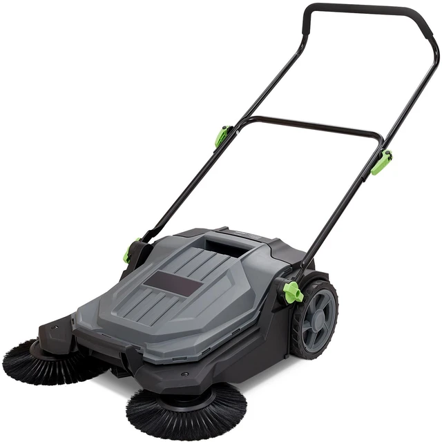 Alt view image 8 of 8 - VEVOR Walk-behind Hand Push Floor Sweeper, 25.6" Sweeping Width Floor Sweeper Manual Non-Electric, 5-Gallon Waste Container, Angle & Height Adjustable Folding Handle for Walkway, Yard, Garage, Patio