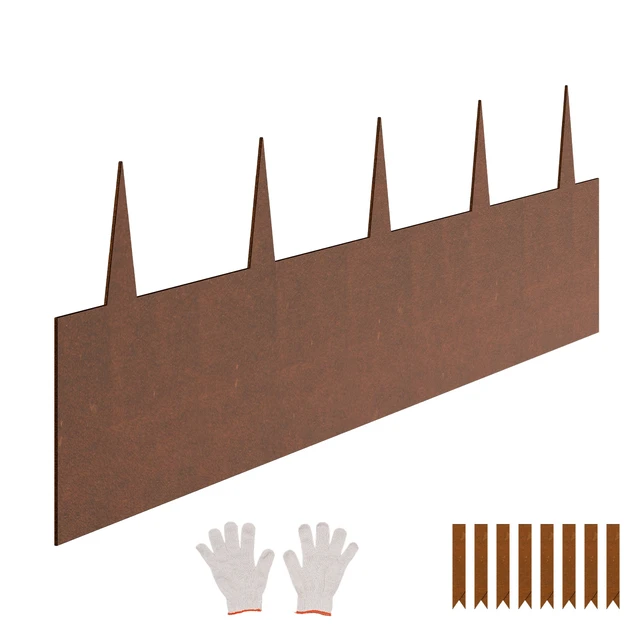Alt view image 8 of 8 - Steel Landscape Edging, 6 Packs 40 x 8 in Weather-Resistant & Pre-Rust Metal Landscape Edging, Bendable Garden Edging Border, Shark Spike, Lawn Edging for Flower Bed Yard Pathway Divider