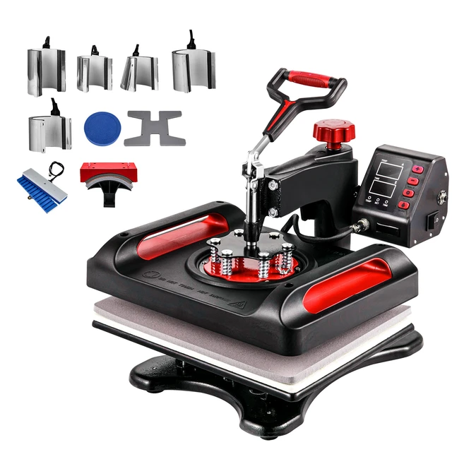 Alt view image 8 of 8 - 11 in 1 Heat Press, 12 x 15 Inch, Multifunctional Clamshell Printer, Digital Dual-Tube Heat Press Transfer Machine, Swing Away Sublimation Machine for T-Shirt Hat Cap Mug Plate Pen Shoes Black