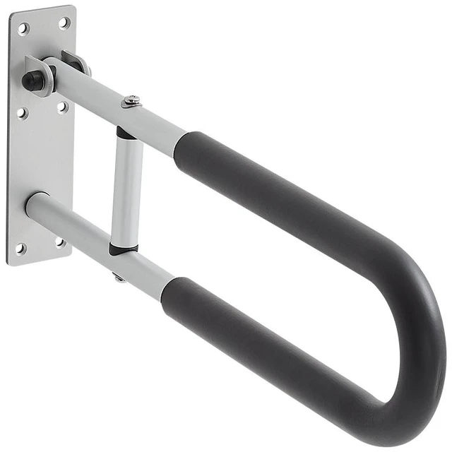 Alt view image 15 of 15 - Toilet Safety Rail, 23.8 Inch U-Shaped Handicap Grab Bar, Foldable Senior Safety Pole, Flip Up Toilet Grab Bar with Anti-Slip Support Handle, 300 Lb Load Capacity for Elderly, Disabled, Pregnant