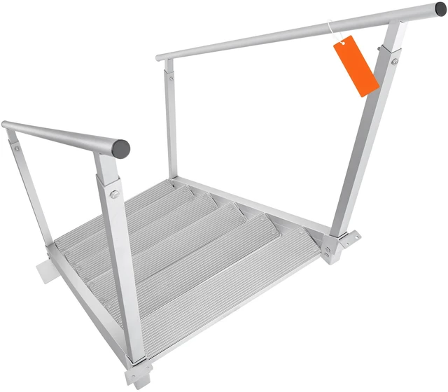 Alt view image 16 of 16 - Dock Ladder, 43''-51'' Adjustable Height, 500 lbs Load Capacity, Aluminum Alloy 6 Steps Pontoon Boat Ladder with Dual Handrails & Nonslip Mat, Ideal for Ship/Lake/Pool/Marine Boarding