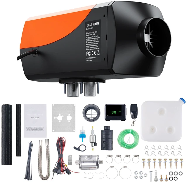 Alt view image 8 of 8 - VEVOR Diesel Air Heater 12V 2KW LCD Display Remote Control for Car Bus RV Indoors