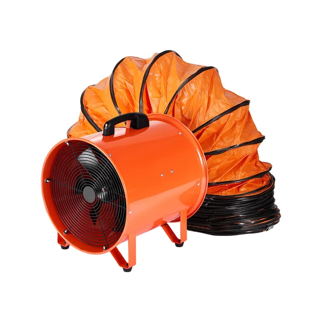 Alt view image 11 of 11 - 16 inch Portable Ventilator, 2 Speed 5175CFM High-Velocity Industrial Utility Blower Fan with 16.4ft Flexible Duct Hose, Exhaust Axial Fan for Basements, Workshops, Warehouses, Orange