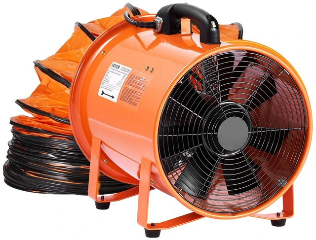 Alt view image 11 of 11 - VEVOR Portable Ventilator, 12 inch Heavy Duty Cylinder Fan with 16.4ft Duct Hose, 560W Strong Shop Exhaust Blower 2894CFM, Industrial Utility Blower for Sucking Dust, Smoke, Smoke Home/Workplace