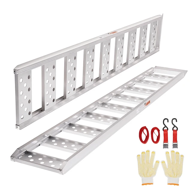 Alt view image 15 of 15 - Aluminum Ramps, 1250lbs, Straight Ramp with Treads and Load Straps, Portable Loading Ramp for Motorcycles, ATVs, Trucks, Lawn Mower, Dirt Bike, Garden Tractor, 78"L x 12"W, 2Pcs