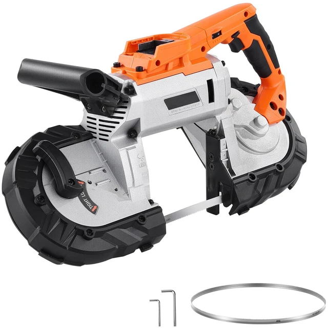Alt view image 15 of 15 - 20V Portable Band Saw, 5 Inches Deep Cut, 360W Bandsaw with Brushless Motor, Cordless and Compact Portaband, Hang Hooks, 0-120 m/min Variable Speed, for Cutting Metal, Wood (Bare Tool Only)