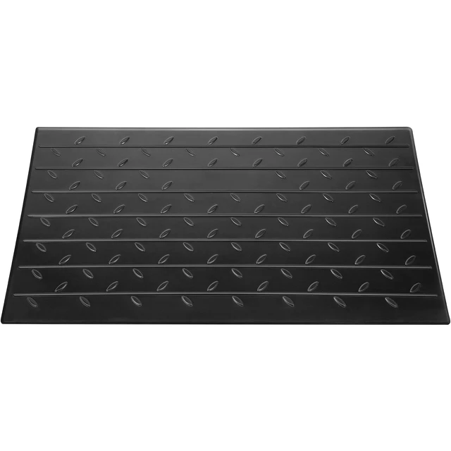 Alt view image 8 of 8 - Rubber Threshold Ramp, 4\" Rise Threshold Ramp Doorway, 3 Channels Cord Cover Rubber Solid Threshold Ramp, Rubber Angled Entry Rated 2200 Lbs Load Capacity for Wheelchair and Scooter