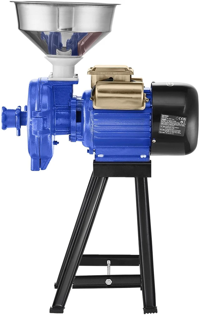 Alt view image 9 of 10 - Electric Grain Mill Grinder, 3000W Spice Grinders, Commercial Corn Mill with Funnel, Thickness Adjustable Powder Machine, Heavy Duty Feed Flour Cereal Mill Wheat Grinders, Dry Grinder