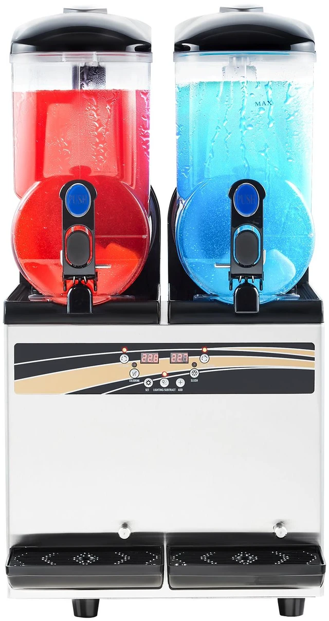 Alt view image 8 of 8 - VEVOR Commercial Frozen Drink Maker, 15Lx2 Double Tank Slushy Machine, 120 Cups Stainless Steel Margarita Smoothie Frozen Drink Machine, Slushie Maker for Home Party Restaurants Cafe Bars