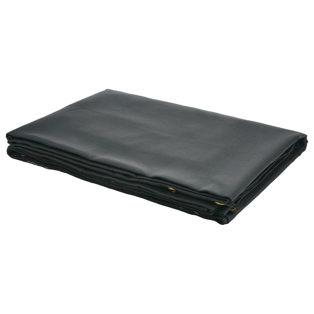 Alt view image 9 of 9 - Dump Truck Mesh Tarp, 6 x 14 ft, PVC Coated Black Heavy Duty Cover with 5.5" 18oz Double Pocket, Brass Grommets, Reinforced Double Needle Stitch Webbing Fits Manual or Electric Dump Truck System