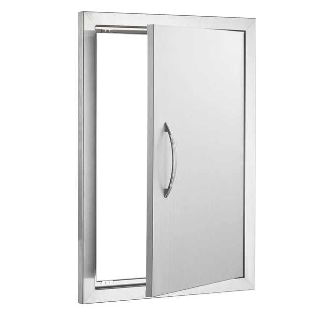 Alt view image 8 of 8 - BBQ Access Door, 18W x 24H Inch Single Outdoor Kitchen Door, Stainless Steel Flush Mount Door, Wall Vertical Door with Handle, for BBQ Island, Grilling Station, Outside Cabinet