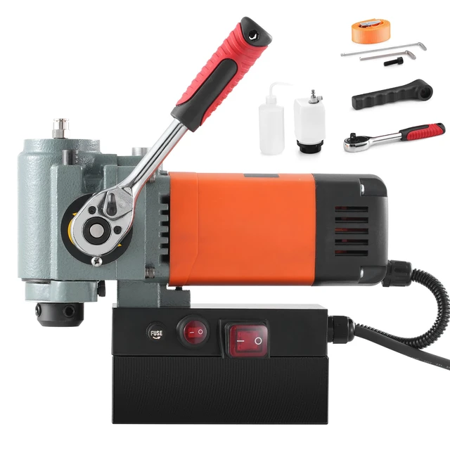 Alt view image 16 of 16 - Magnetic Drill Press, 1300W Low Profile Mag Drill, Light Weight Portable Mag Drilling Machine with Cooling Device and Overload Protection, Mag Press for Equipment Installation, Industrial
