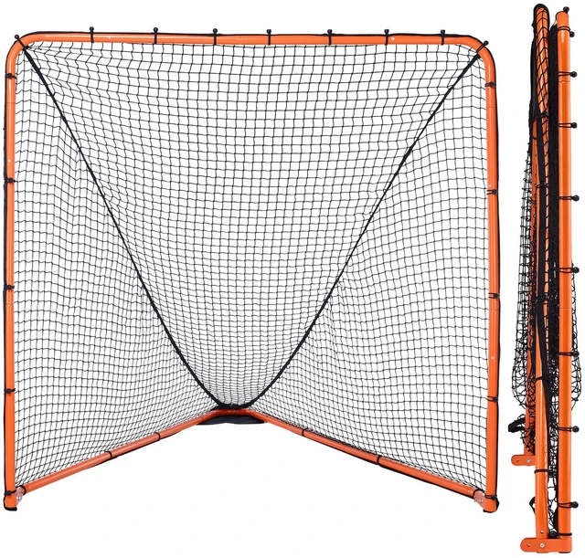 Alt view image 8 of 8 - Lacrosse Goal, 6' x 6' Lacrosse Net, Folding Portable Backyard Lacrosse Training Equipment, Steel Frame Training Net, Quick & Easy Setup Lacrosse Goal, Perfect for Youth Adult Training, Orange