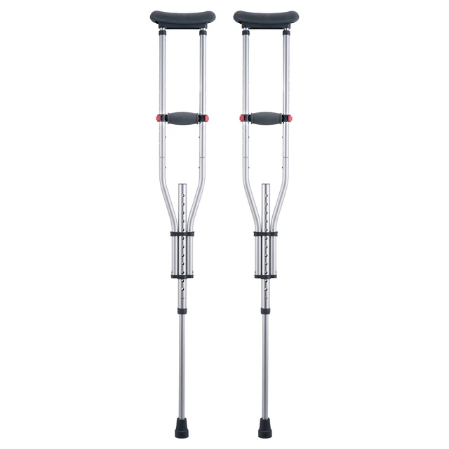 Alt view image 10 of 10 - Underarm Crutches, 13-Level Height Adjustable Underarm Walking Crutches, Lightweight Aluminum Crutches for Adults Teenager - with Soft Underarm Pad for Leg Injury Surgery Disabled, 1 Pair 300LBS