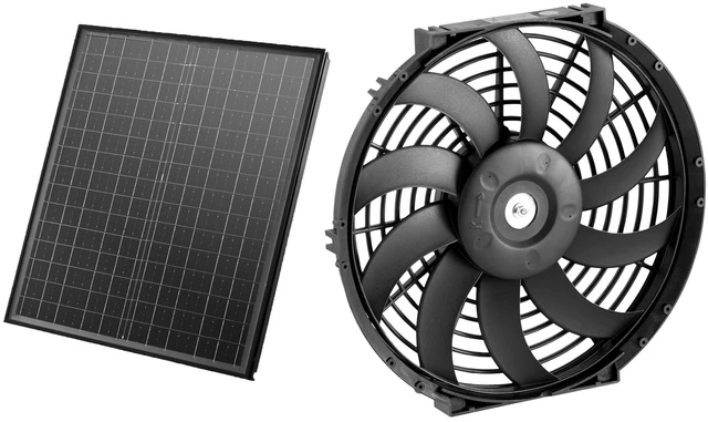 Alt view image 8 of 8 - Gable Mount Fan, 12 Inch Solar Power Attic Exhaust Fan with Adjustable Thermostat & Outer Mesh, 1300 CFM House Ventilator Cools Up to 1850 Sq.Ft, Quiet Ventilation for Roof, Garage, Shop, Black