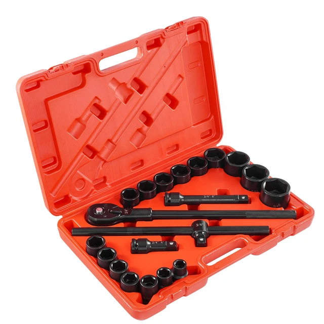 Alt view image 8 of 8 - Impact Socket Set Impact Sockets 3/4 Inches 21 Piece 3/4 Inches to 2 Inches SAE