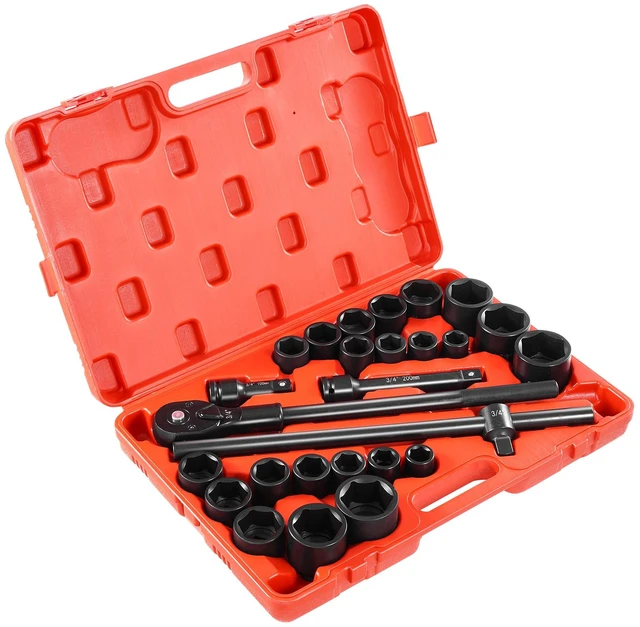 Alt view image 15 of 15 - Impact Socket Set 3/4 Inches 27 Piece SAE 7/8 to 2 Inches and Metric 22 to 50 mm