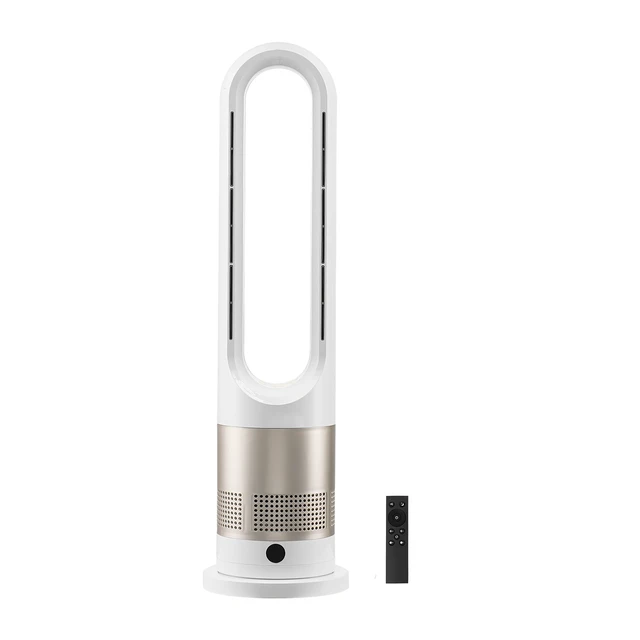 Alt view image 8 of 8 - Tower Fan Bladeless, 16 ft/s Velocity Quiet Floor Fan that Blows Cold & Heating Air, 80° Oscillating Fans with 8 Speeds, 9H Timer, Standing Fans with Remote Control for Bedroom, Office, Home