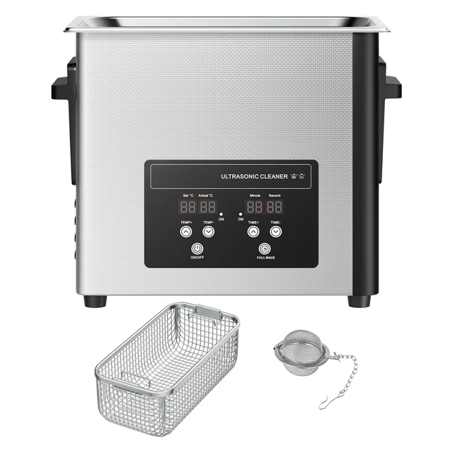 Alt view image 9 of 9 - 6L Ultrasonic Cleaner, Professional Ultrasonic Cleaner Machine with Cleaning Basket & Digital Display, 120W Stainless Steel 40kHz Cleaning Machine for Watches, Razors, Jewelry, Coins and More