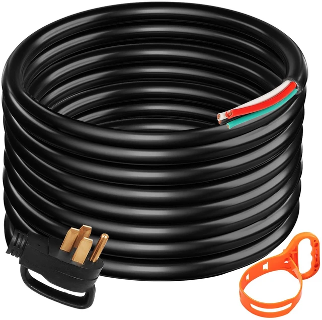 Alt view image 8 of 8 - 40' 50A RV Camp Power Cord Generator Cord 6/3 + 8/1 AWG NEMA 14-50P to Bare Wire