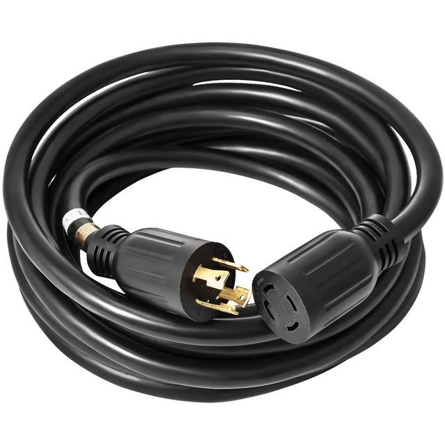 Alt view image 8 of 8 - 40 FT 30 Amp Generator Extension Cord SJTW 10 Gauge 4 Prong, NEMA L14-30P 125/250V 7500W Heavy Duty Generator Power Cord with Twist Lock Connectors