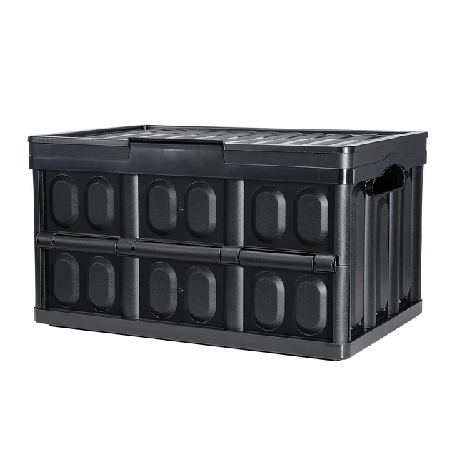 Alt view image 15 of 15 - VEVOR Collapsible Storage Bins with Lids, 45L 3 Packs, Folding Plastic Stackable Utility Crates with Handles, Large Heavy Duty Containers for Clothes, Toys, Books, Snack, Shoes, and Grocery Organizing