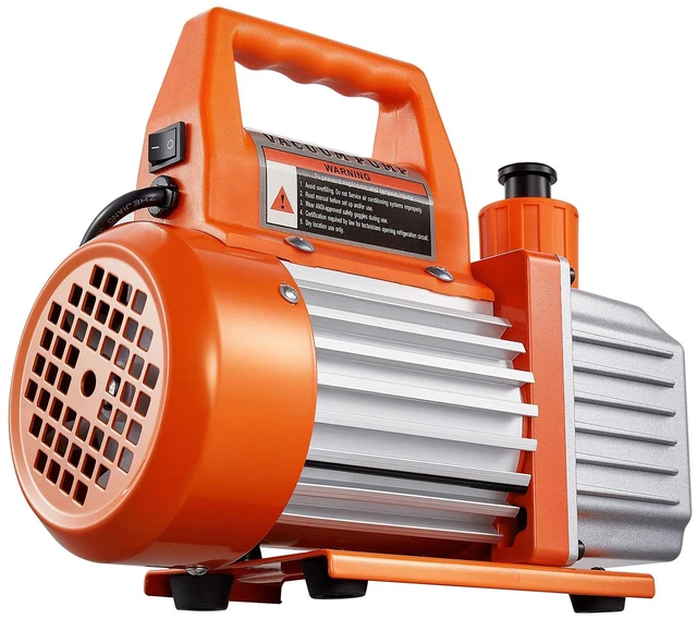 Alt view image 8 of 8 - 4 CFM AC Vacuum Pump and Gauge Set, 1/3 HP, Single Stage Rotary Vane HVAC Air Vacuum Pump, A/C Refrigerant Manifold Gauge Kit, with Leak Detector, Carry Bag, for R134a R22 R410a Refrigerants