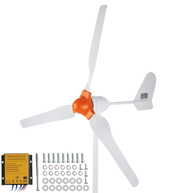 Alt view image 9 of 9 - 800W Wind Turbine Generator, 12V Wind Turbine Kit, 3-Blade Wind Power Generator with MPPT Controller, Adjustable Windward Direction & 2.5m/s Start Wind Speed, Suitable for Home, Farm, RVs, Boats