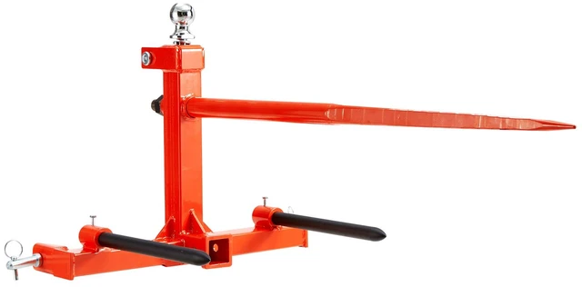 Alt view image 8 of 8 - 49" Hay Spear, Bale Spears 1600lbs Loading Capacity, Three-Point Hitch Tractor Attachment with 2pcs 17.5" Stabilizer Spears, Quick Attach Spike Forks