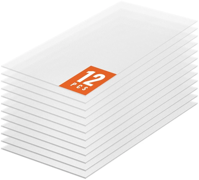 Alt view image 8 of 8 - 12 Pack Polycarbonate Greenhouse Panels, 2' X 4' X 0.24'' Roof Panels Sheets, Waterproof UV Protected Corrugated Plastic Roofing, Impact Resistance Clear Roofing Sheets for Greenhouse/Garden