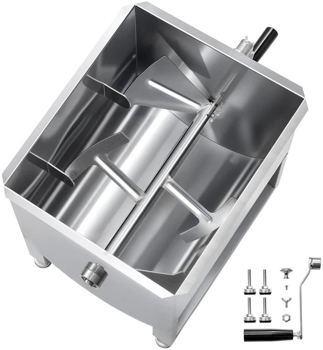 Alt view image 15 of 15 - Manual Meat Mixer, 80L Fixed Tank Meat Processing Equipment(Mixing Max 80LBS for Meat), Stainless Steel Meat Mixer, Sausage Mixer Machine with Lid Handle Gear Reducer, Ground Beef Hand Mixer