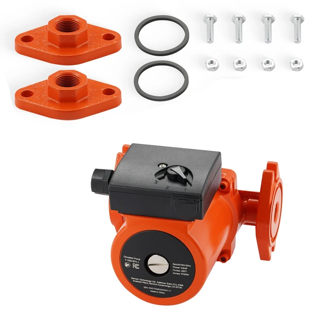Alt view image 8 of 9 - F-009-BF5-J Cast Iron Circulator Pump, 17 GPM, AC 120V 35 ft Hot Water Recirculating Circulation Pump, 3/4-Inch Flange Connection, 3-Speed Adjustment, Quiet Operation, for Home Heating System