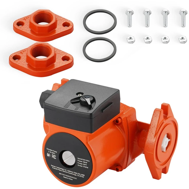 Alt view image 8 of 8 - F-15-58FC Cast Iron Circulator Pump, 17 GPM, AC 120V 20 ft Hot Water Recirculating Circulation Pump, 1-Inch Flange Connection, 3-Speed Adjustment, Quiet Operation, for Home Water Heating System