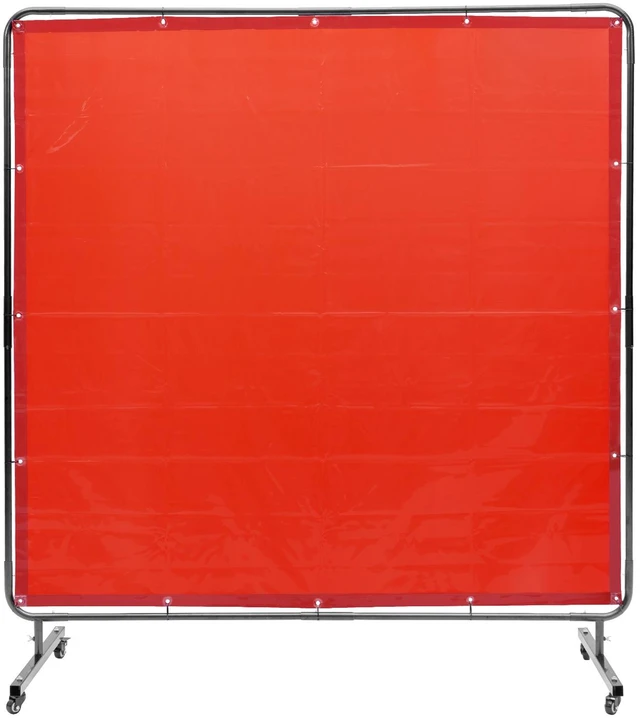 Alt view image 15 of 15 - VEVOR Welding Screen with Frame, 6' x 6' Welding Curtain Screen, Flame-Resistant Vinyl Welding Protection Screen on 4 Swivel Wheels (2 Lockable), Moveable & Professional for Workshop/Industrial, Red