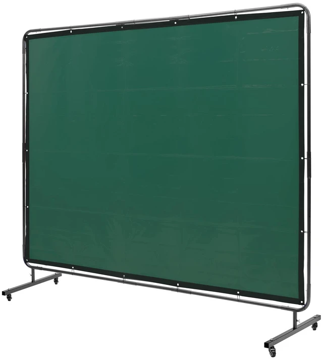 Alt view image 9 of 16 - VEVOR Welding Screen with Frame, 6' x 8' Welding Curtain Screen, Flame-Resistant Vinyl Welding Protection Screen on 4 Swivel Wheels (2 Lockable), Moveable & Professional for Workshop/Industrial, Green