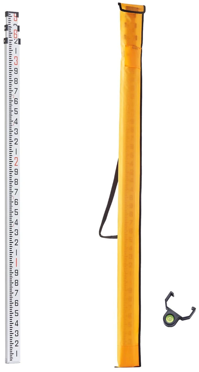 Alt view image 11 of 11 - Aluminum Grade Rod, 9-Feet/10ths 3 Sections Telescopic Measuring Rod,Double-Sided Scale 1/10ft Leveling Rod Stick,Aluminum Alloy Survey Rod with Bubble Level&Carrying Bag for Houses,Walls,Floors