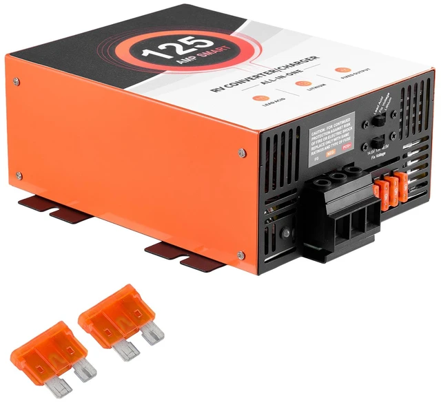 Alt view image 8 of 8 - RV Power Converter, 125 Amp, 110V AC to 12V DC RV Converter Battery Charger, Multi Stage Smart Charging, 13V to 16.5V Operating Range, Compatible with Lithium & Lead Acid Battery, for Camper
