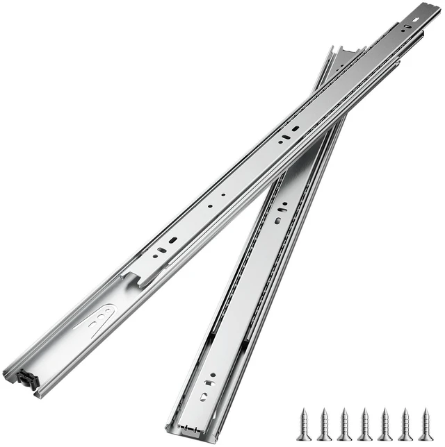 Alt view image 8 of 8 - Drawer Slides, 24 inch, 10 Pairs Full Extension Ball Bearing Cabinet Rails, 100 LB Load Capacity Heavy Duty Side Mount Dresser Drawer Slides, Drawer Track Runners for Kitchen DIY Replacement
