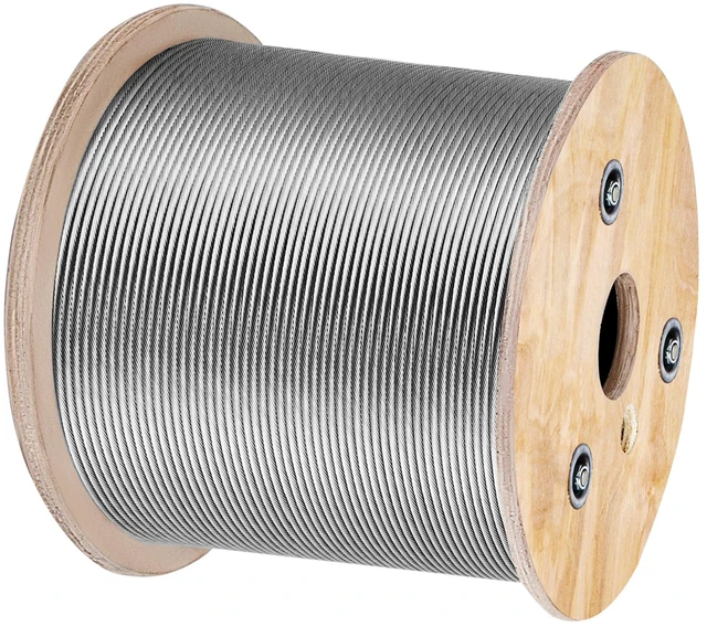 Alt view image 8 of 8 - 3/16 Inch 7x19 Stainless Steel Aircraft Cable Reel 500FT Stainless Steel Cable T304 Wire Rope Winch Cable Replacement (T304)