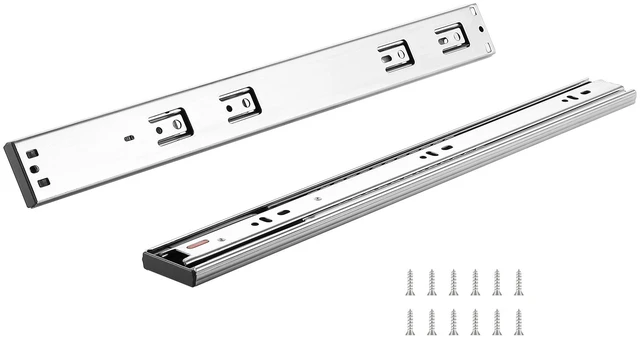 Alt view image 16 of 16 - VEVOR Drawer Slides Side Mount Rails, Soft-Close10 Pairs 22 Inch, Heavy Duty Full Extension Steel Track, Noiseless Guide Glides Cabinet Kitchen Runners with Ball Bearing, 100 Lbs Load Capacity