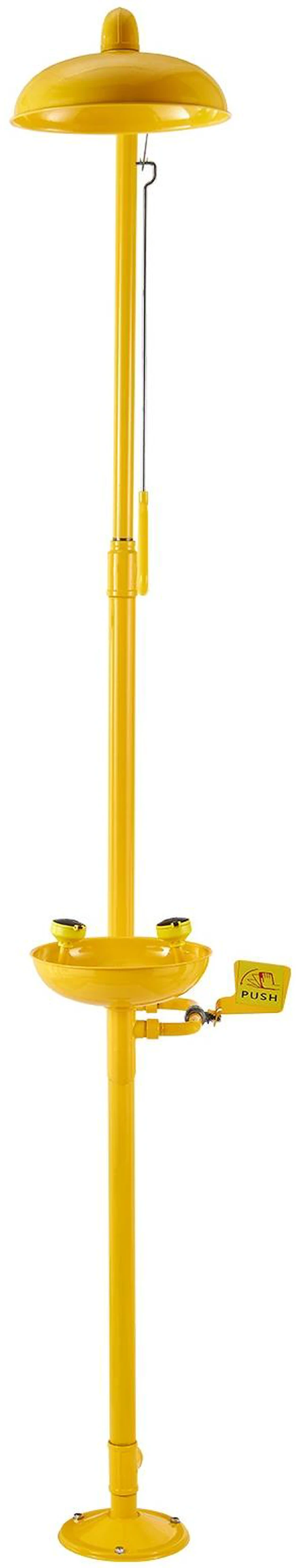 Alt view image 8 of 8 - Emergency Shower Eye Wash Station, 34.25 x 15.75 x 91.73 Inch 304 Stainless Steel Eyewash and Shower Combination, OSHA-Approved First Aid Eye Wash Station, for Schools, Labs, Factories, Yellow