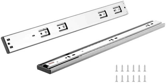 Alt view image 15 of 15 - 6 Pairs of 22 Inch Drawer Slides Side Mount Rails, Heavy Duty Full Extension Steel Track, Soft-Close Noiseless Guide Glides Cabinet Kitchen Runners with Ball Bearing, 100 Lbs Load Capacity