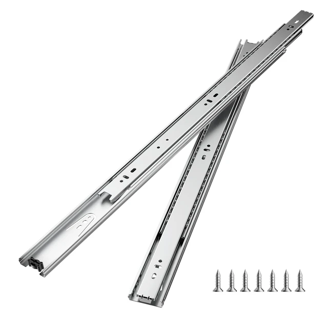 Alt view image 8 of 8 - Drawer Slides, 22 inch, 10 Pairs Full Extension Ball Bearing Cabinet Rails, 100 LB Load Capacity Heavy Duty Side Mount Dresser Drawer Slides, Drawer Track Runners for Kitchen DIY Replacement