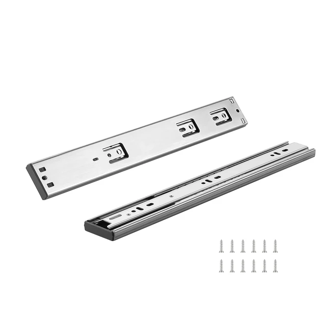 Alt view image 8 of 8 - 6 Pairs of 14 Inch Drawer Slides Side Mount Rails, Heavy Duty Full Extension Steel Track, Soft-Close Noiseless Guide Glides Cabinet Kitchen Runners with Ball Bearing, 100 Lbs Load Capacity