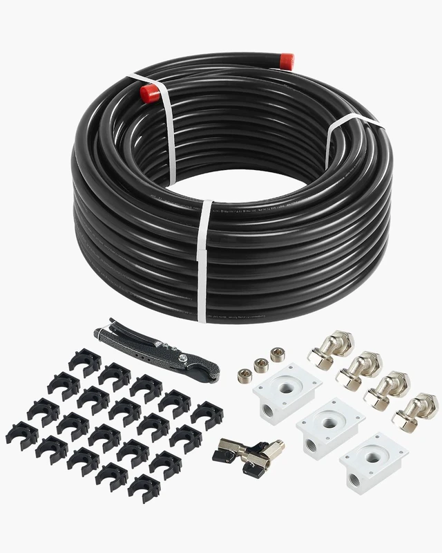 Alt view image 8 of 8 - Air Compressor Line Kit, 100FT x 3/4", HDPE-Aluminum Compressed Air Piping System, Leak-Proof, Pressure-Resistant & Easy-to-Install, Compressed Air Line Tubing Kit for Garages Workshops, Black